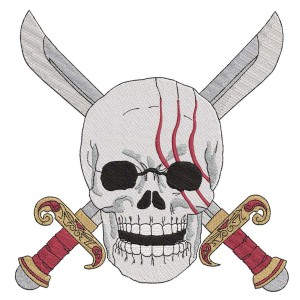 Shanks Skull Embroidery Design 5 Sizes