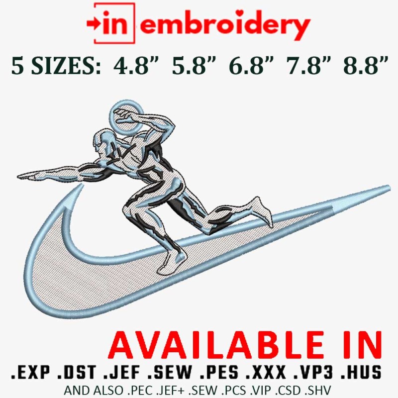 Swoosh x Silver Surfer Embroidery Design 5 Sizes