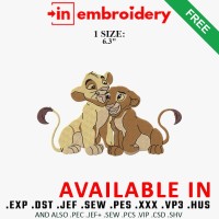Simba and Nala Embroidery Design Free Download