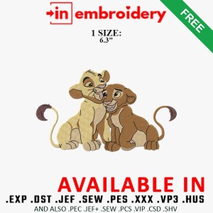 Simba and Nala Embroidery Design Free Download