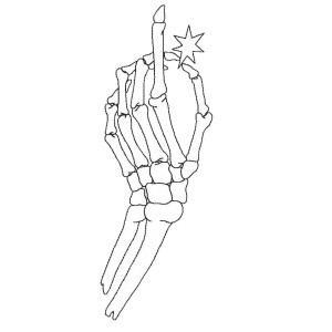 Skeleton Hand Embroidery Design 6 Sizes