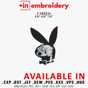 Skeleton Bunny Halloween Embroidery Design 3 Sizes Skeleton Bunny Halloween Embroidery Design 3 Sizes