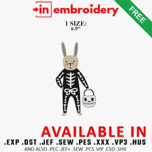 Skeleton Costume Bunny Embroidery Design – 1 Size Skeleton Costume Bunny Embroidery Design – 1 Size