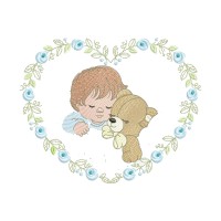 Sleeping Boy Embroidery Design 5 Sizes