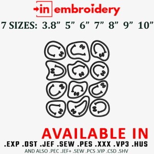 Smiles Logos Embroidery Design 7 Sizes