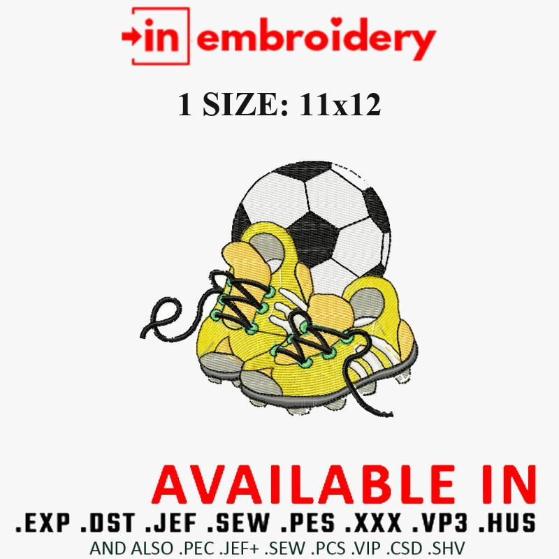 Soccer Cleat Embroidery Design