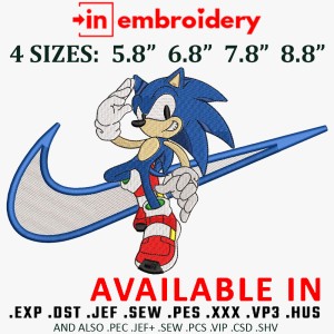 Swoosh x Sonic Embroidery Design 4 Sizes
