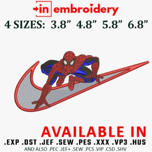 Swoosh x Spiderman Embroidery Design 4 Sizes