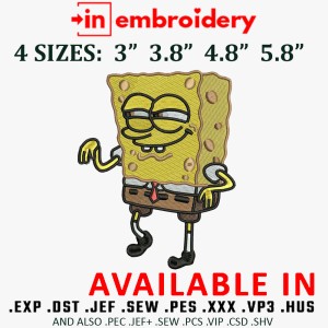 Spongbob Embroidery Design 4 Sizes