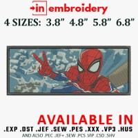 Spiderman Rectangle Embroidery Design 4 Sizes