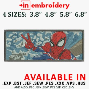 Spiderman Rectangle Embroidery Design 4 Sizes