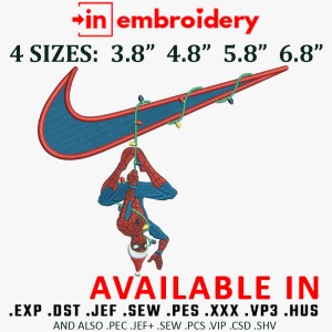 Swoosh x Spiderman Xmas Embroidery Design 4 Sizes