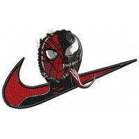 Swoosh x Spiderman and Venom Dead Inside Cartoon Character Embroidery Design 4 Sizes