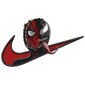 Swoosh x Spiderman and Venom Dead Inside Cartoon Character Embroidery Design 4 Sizes