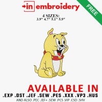Spike the Bulldog Embroidery Design 4 Sizes Free Download