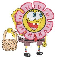 Spongbob Sunflower Embroidery Design 4 Sizes