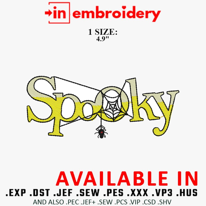 Spooky Spider Web Halloween Embroidery Design