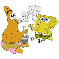 Spongbob Weed Embroidery Design 3 Sizes