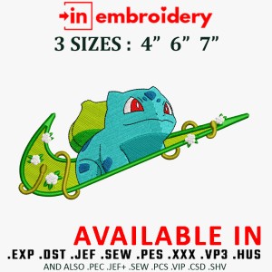 Swoosh x Bulbasaur Embroidery Design 3 Sizes