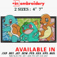 Bulbasaur Charmander Squirtle Embroidery Design 2 Sizes