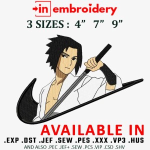 Sasuke x Swoosh Embroidery Design 3 Sizes