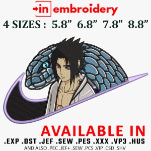 Sasuke x Swoosh Embroidery Design 3 Sizes