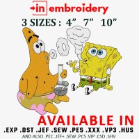Spongbob Weed Embroidery Design 3 Sizes