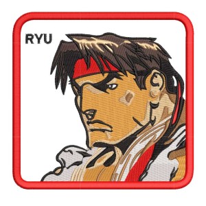 Street Fighter Ryu Embroidery Design 3 Sizes