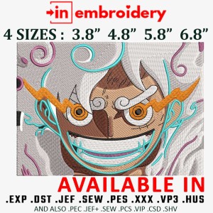Luffy Super Embroidery Design 4 Sizes