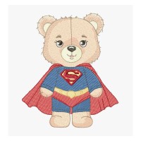 Superhero Teddy Bear Embroidery Designs 8 Sizes