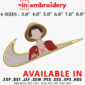 Swoosh x Mokey D Luffy Embroidery Design 6 Sizes