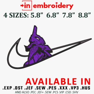 Swoosh x Neon Genesis Evangelion Embroidery Design 4 Sizes