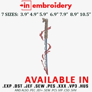 Inosuke Sword Embroidery Design 7 Sizes