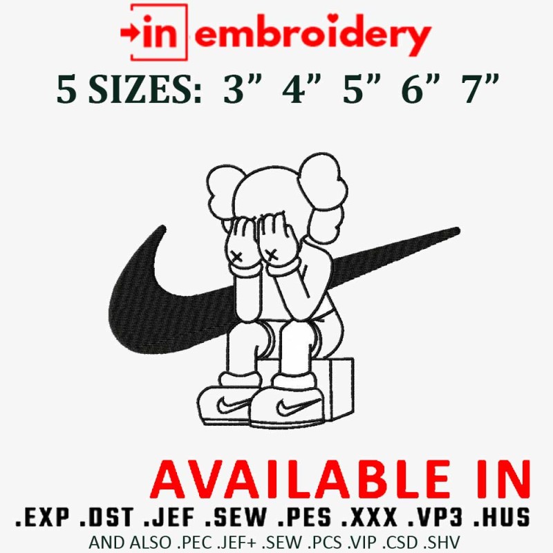 Swoosh x Kaws Embroidery Design 5 Sizes