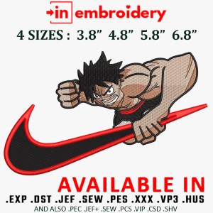 SWOOSH x LUFFY Embroidery Design 4 Sizes