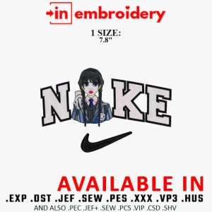 Swoosh x Wednesday Addams Embroidery Design Swoosh x Wednesday Addams Embroidery Design