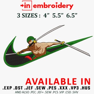 Swoosh x Zoro Sword Embroidery Design 3 Sizes