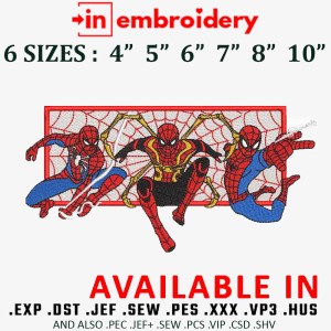 Spiderman three Embroidery Design 6 Sizes