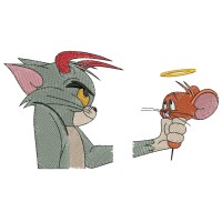 Tom & Jerry Couple 2 Design's Parts Embroidery Design 3 Sizes