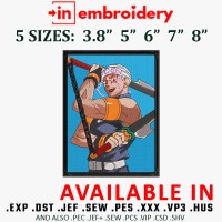 Tengen Swords Rectangle Embroidery Design 5 Sizes