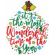 Its the Most Wonderful Time Christmas machine Embroidery Design 4 Sizes