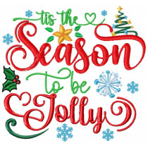 Tis the Season to Be Jolly Christmas Machine Embroidery Design 4 Sizes