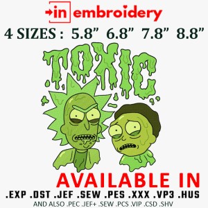 Toxic Rick and Morty Embroidery Design 4 Sizes
