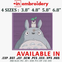 Totoro Frame Embroidery Design 4 Sizes