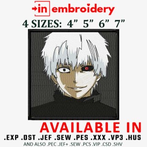 Kaneki TOKYO GHOUL Embroidery Design 4 Sizes