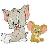 Tom and Jerry Embroidery Design 2 Sizes Free Download