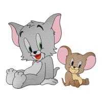 Tom and Jerry Embroidery Design 2 Sizes Free Download