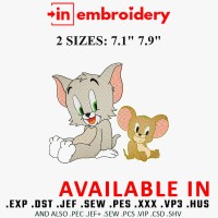 Tom Cat Tom and Jerry Embroidery Designs 2 Sizes