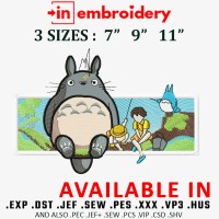 Totoro Embroidery Design 3 Sizes