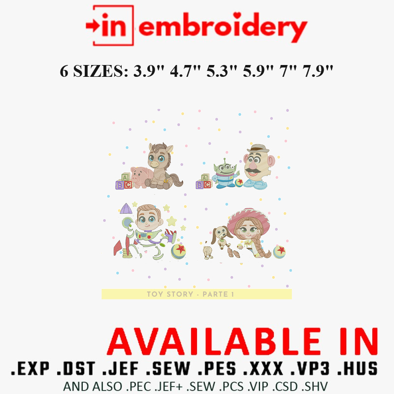 Toy Story Embroidery Designs Part 1 6 Sizes